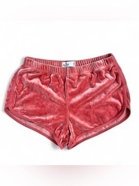 Hollister light coral velvet shorts w elastic waistband Sz XS